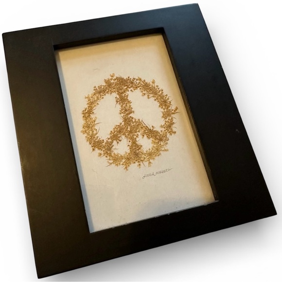 Hand Crafted Other - Peace Sign Framed with Pressed Flowers